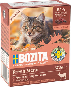 Bozita Katt Sterilised, Tetra Bitar i gelé hjort 370 g